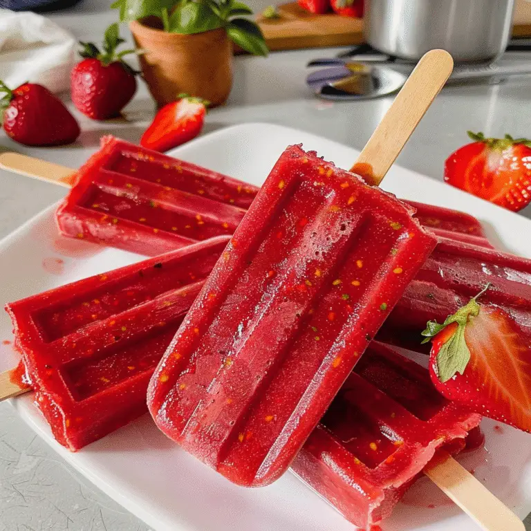 Strawberry Basil Popsicles