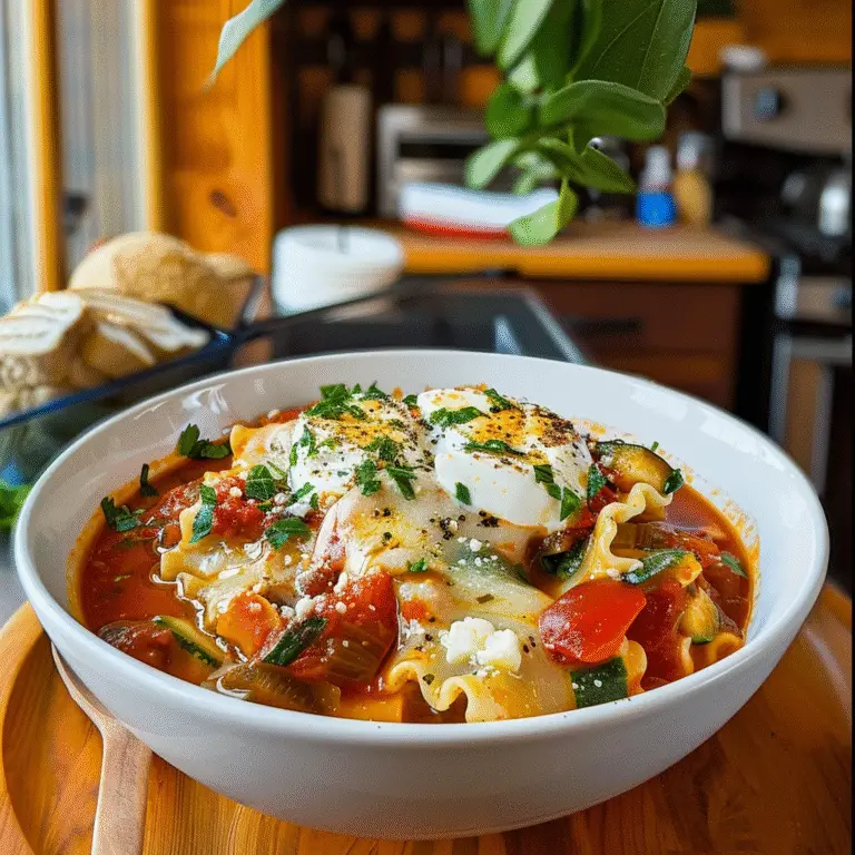 Delicious Vegetable Lasagna Soup