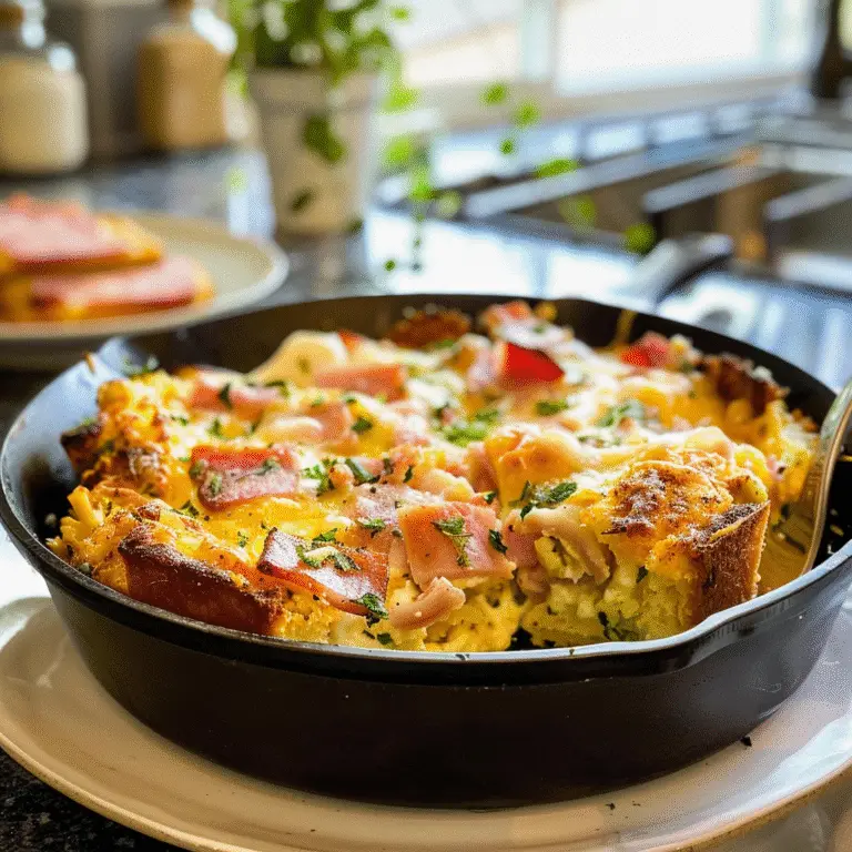 Ham and Cheese Breakfast Casserole Dish