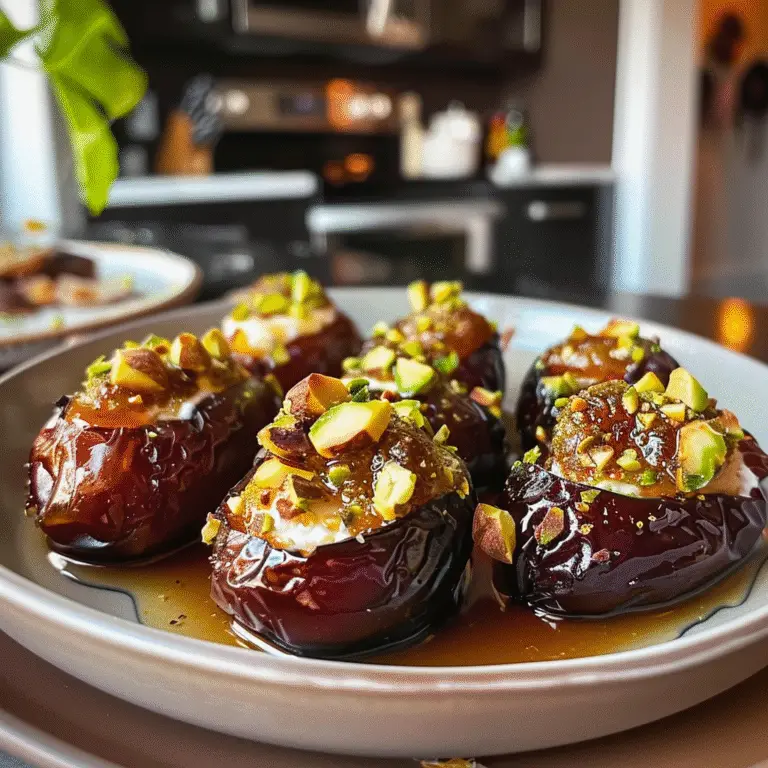 Honey Pistachio Ricotta Stuffed Dates