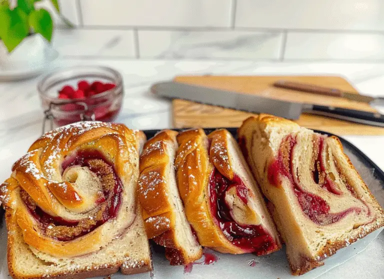 Raspberry Swirl Brioche Loaf