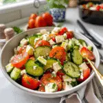 Fresh Tomato Cucumber Feta Salad