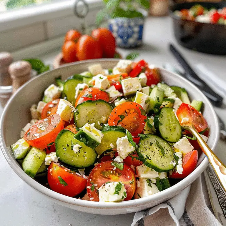 Fresh Tomato Cucumber Feta Salad
