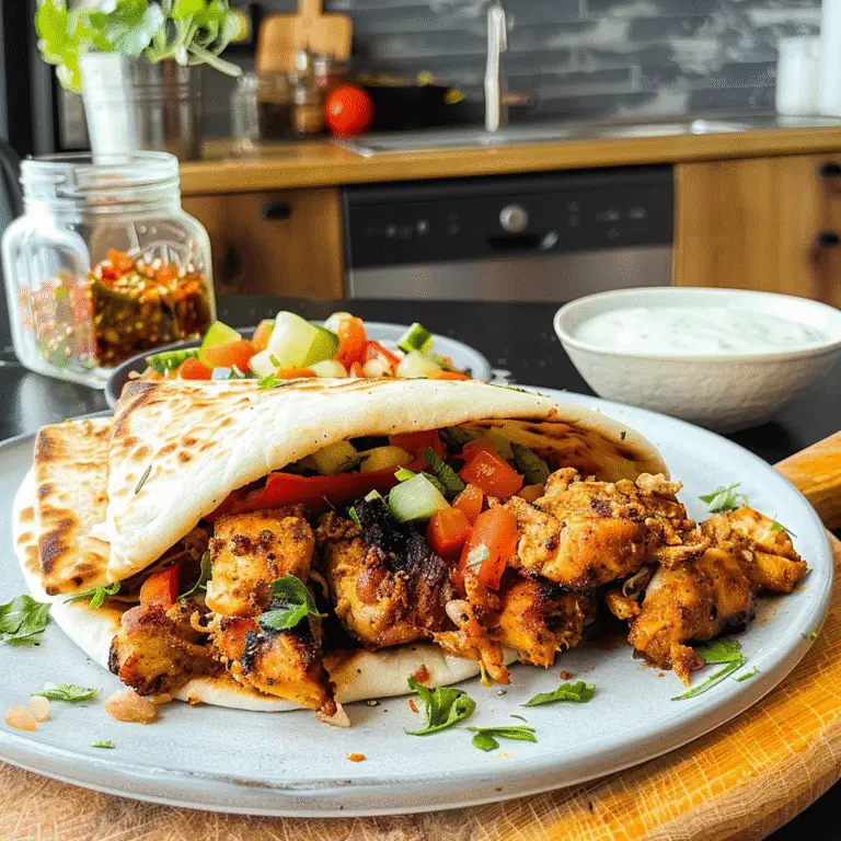Savory Chicken Shawarma Served Fresh