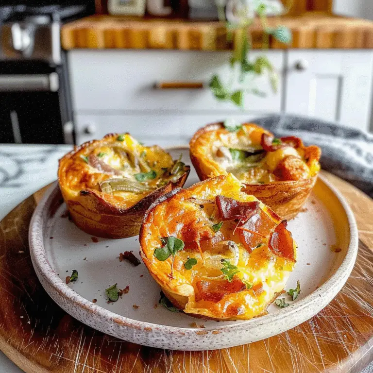 Mini Breakfast Quiches on a Plate