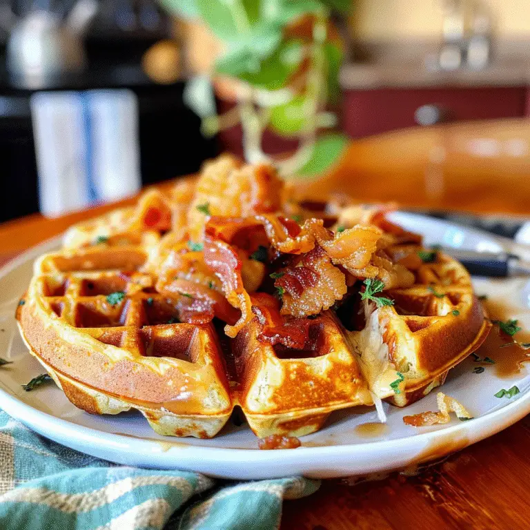 Savory Bacon and Cheese Waffles