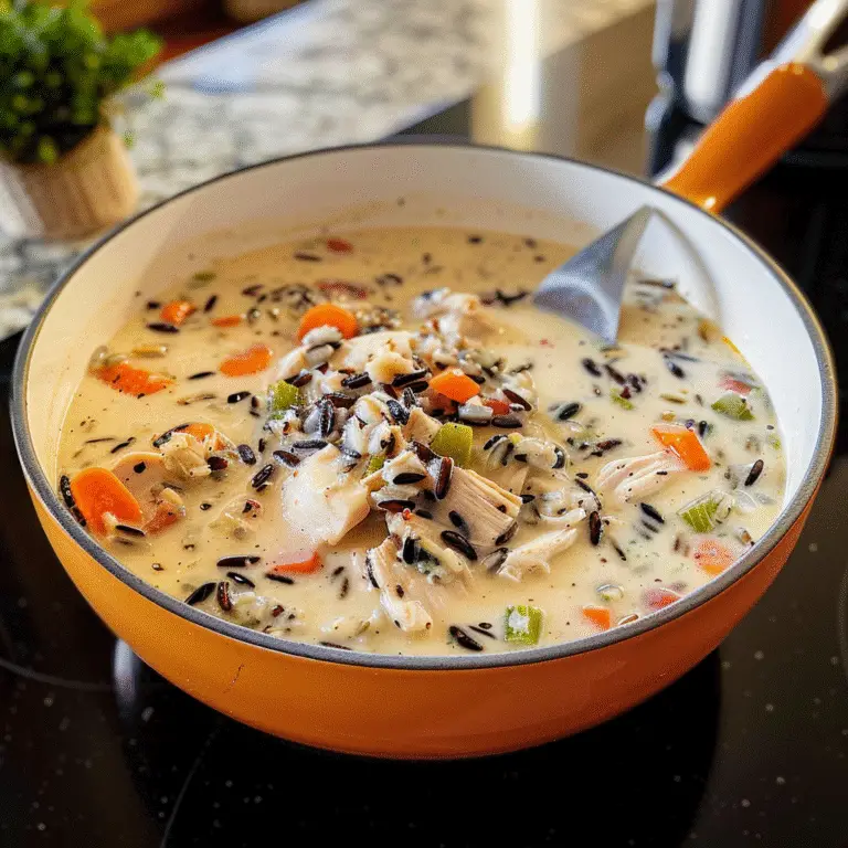 Creamy Chicken Wild Rice Soup in a Bowl