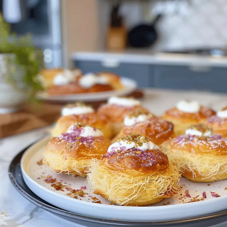 Mini Kunafa Cream Puffs