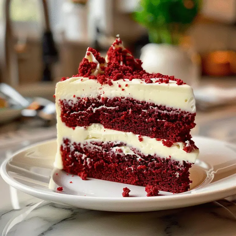 Delicious Red Velvet Cake Slice