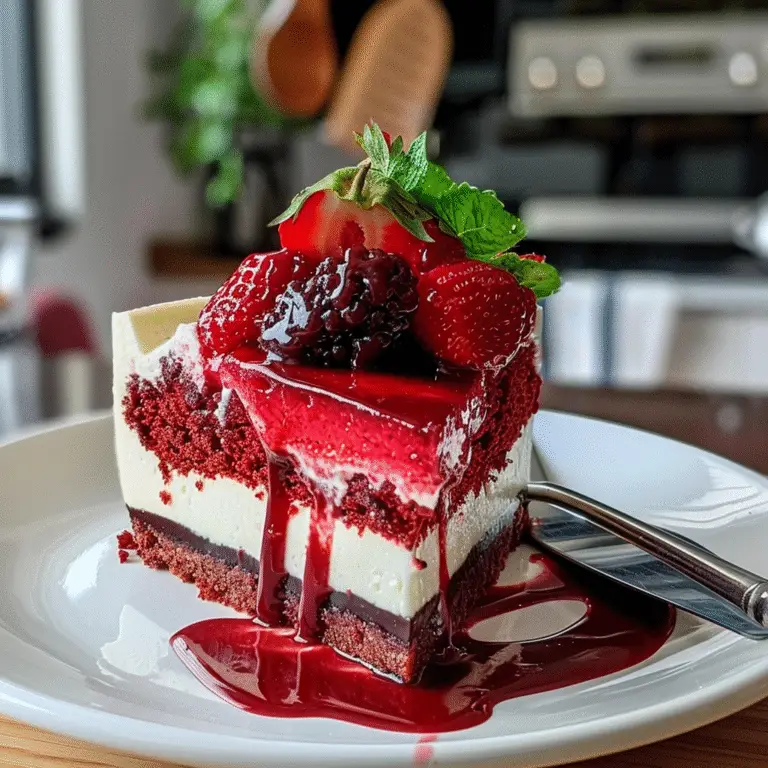 Red Velvet Strawberry Cheesecake Dessert