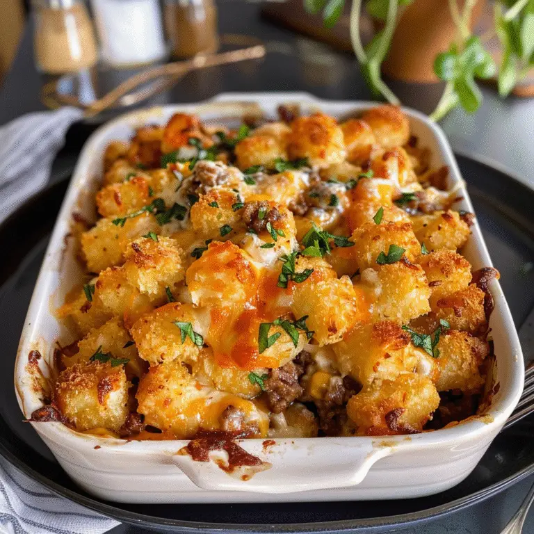 Tater Tot Casserole with Ground Beef