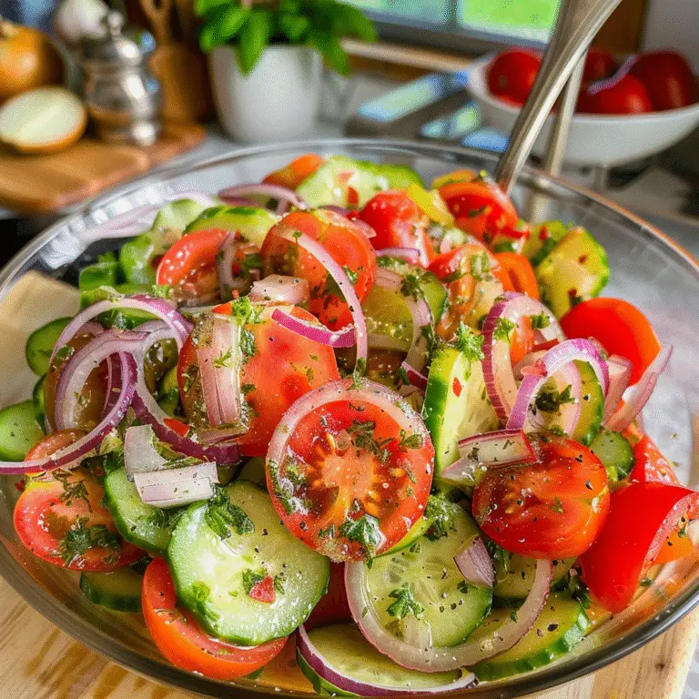 Tomato Cucumber and Onion Salad