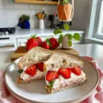 Strawberry Tea Sandwiches in a Garden Setting