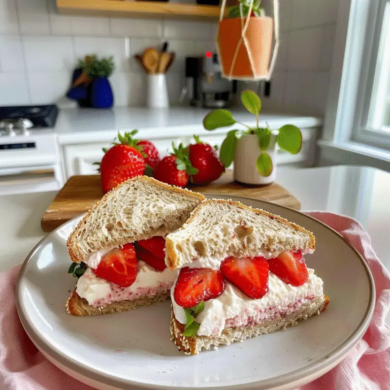 Strawberry Tea Sandwiches in a Garden Setting
