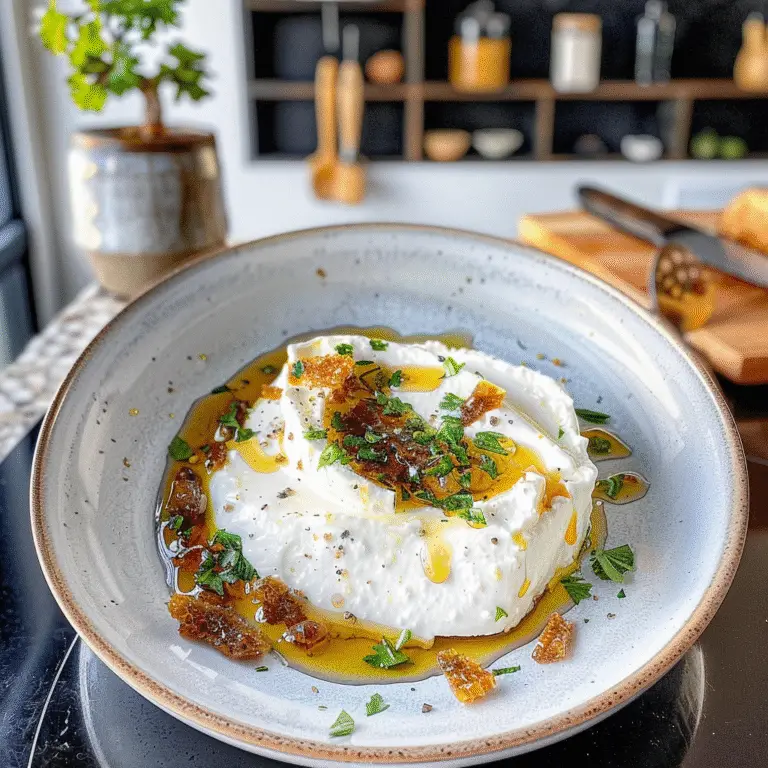 Whipped Feta with Honey Dish