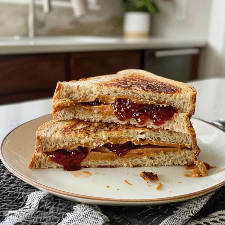 Delicious Peanut Butter and Jelly Sandwich