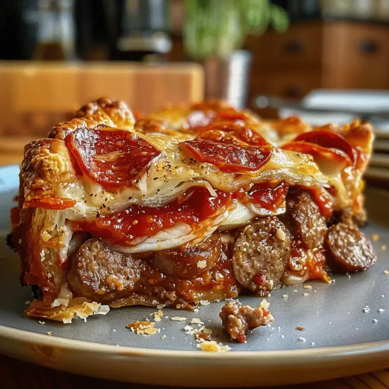 Deep Hamburger Sausage & Pepperoni Pie