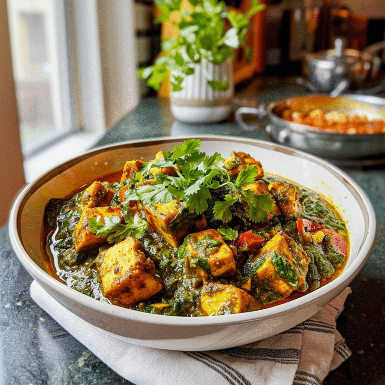 Saag Paneer Dish on a Plate