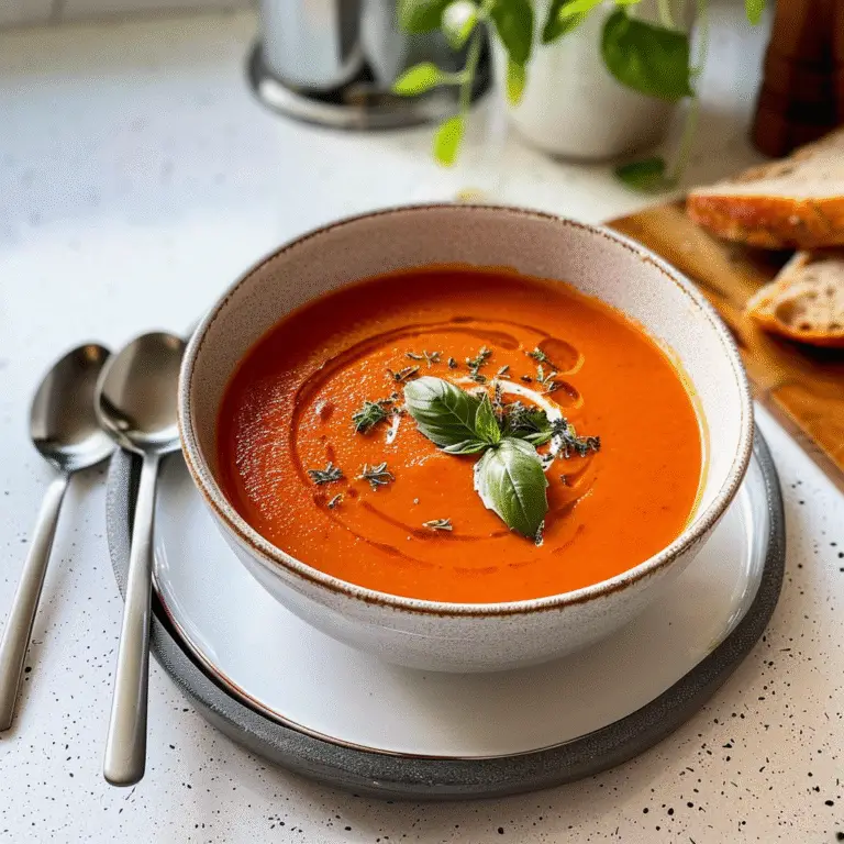 Roasted Tomato Soup in a Bowl