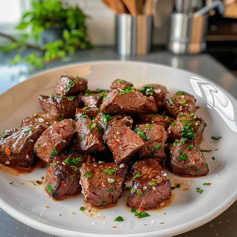 Garlic Butter Steak Bites Dish