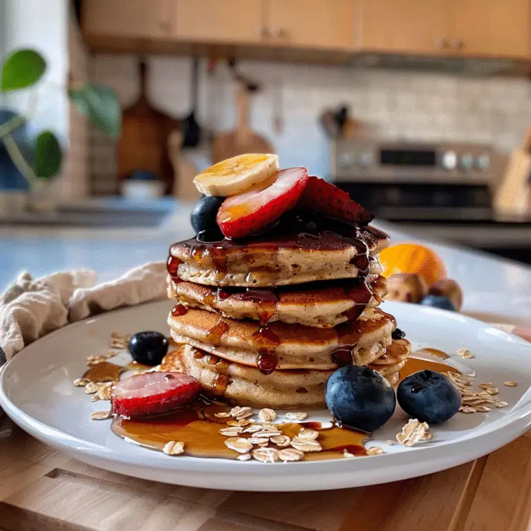 Fluffy Oat Flour Pancakes