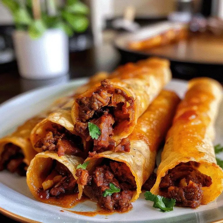 Beef Taquitos on a Plate