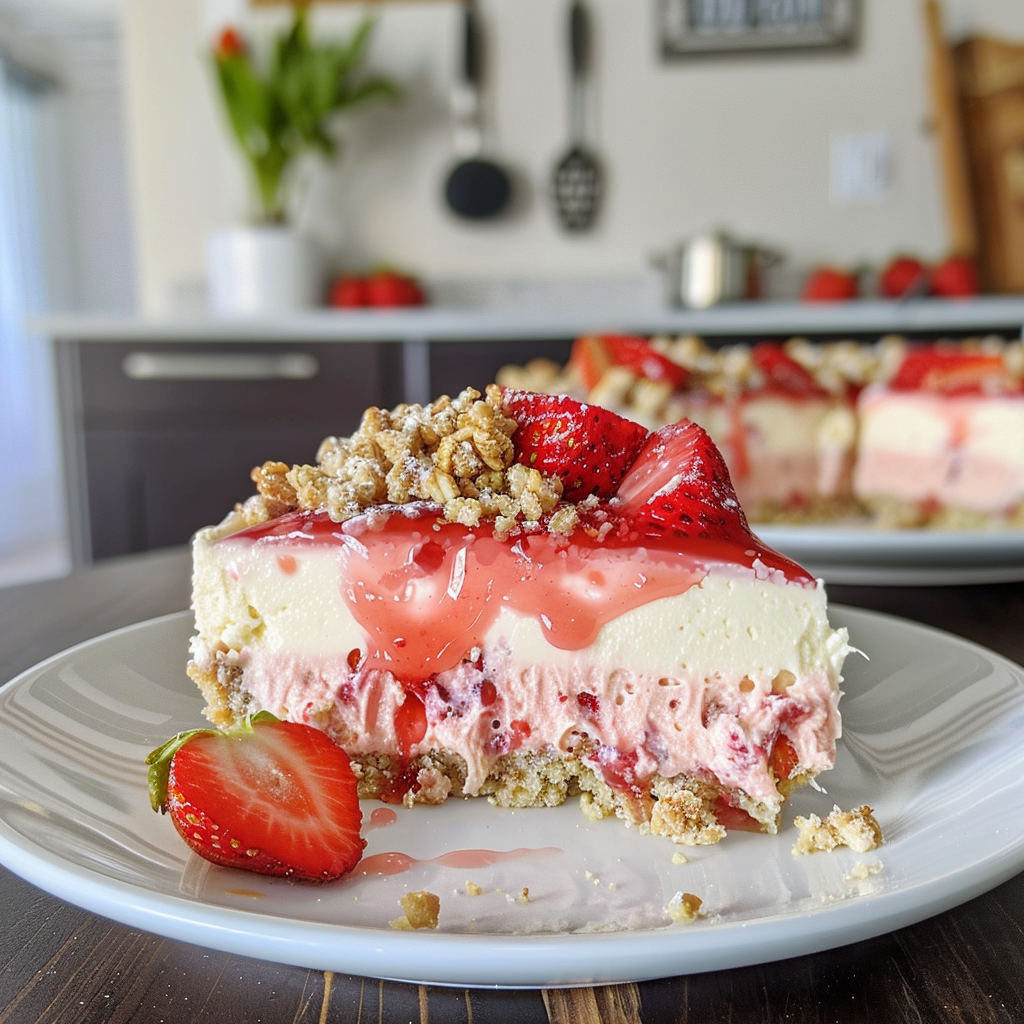 Strawberry Crunch Cheesecake Delight