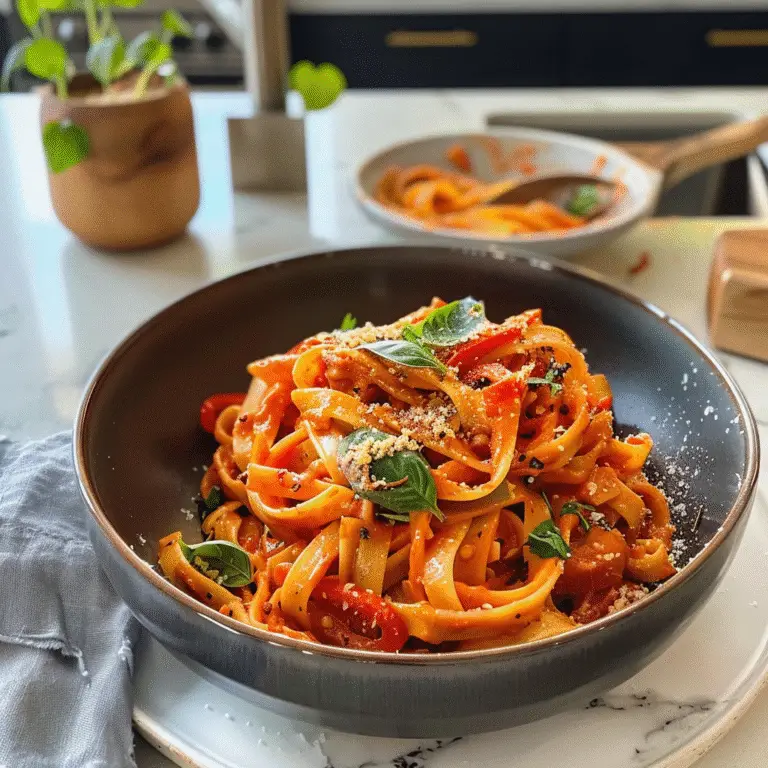 Roasted Red Pepper Pasta Dish