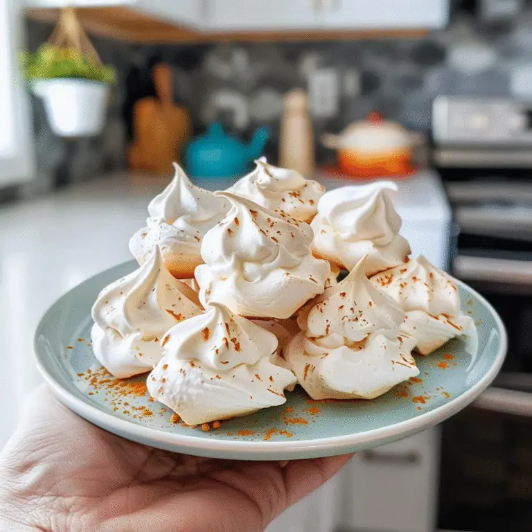 Meringue Cookies on a Baking Sheet