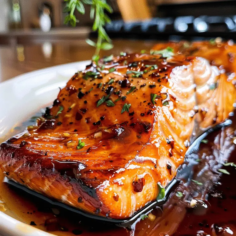 Honey Glazed Salmon on a Plate