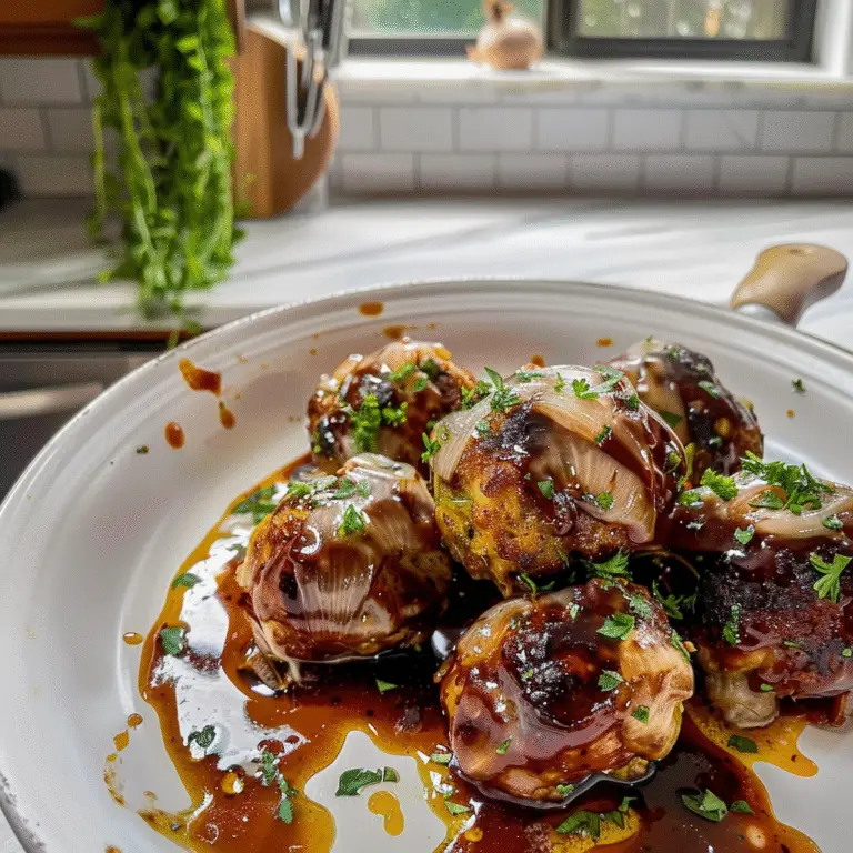 French Onion Meatballs Dish