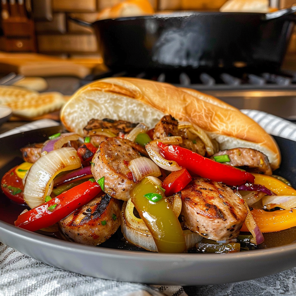 Sausage Peppers and Onions Dish