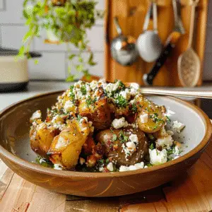 Smashed Potatoes with Feta Dish