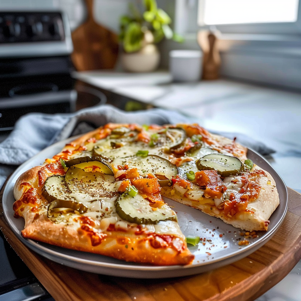 Tasty Pickle Pizza Slice