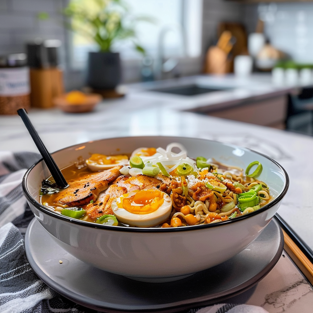 Delicious Ramen Bowl Ingredients and Preparation