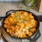 High Protein Buffalo Chicken Mac and Cheese Dish