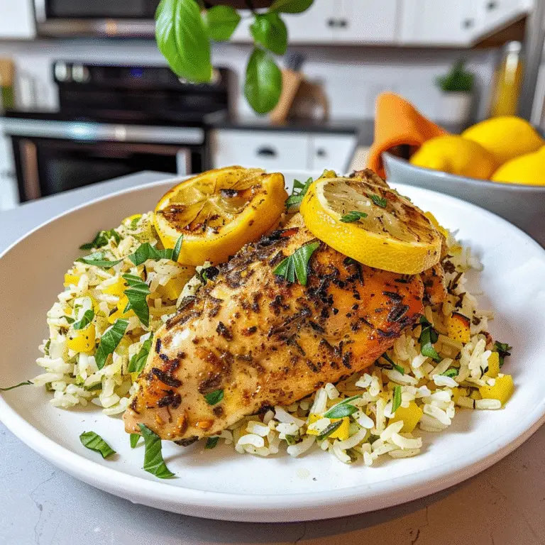 One Pot Lemon Herb Chicken and Rice Dish
