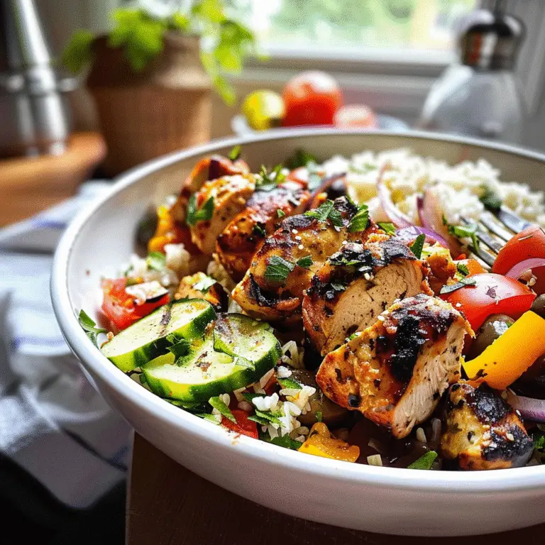 Greek Chicken Souvlaki Bowls