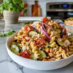 Classic Greek Pasta Salad With Chickpeas