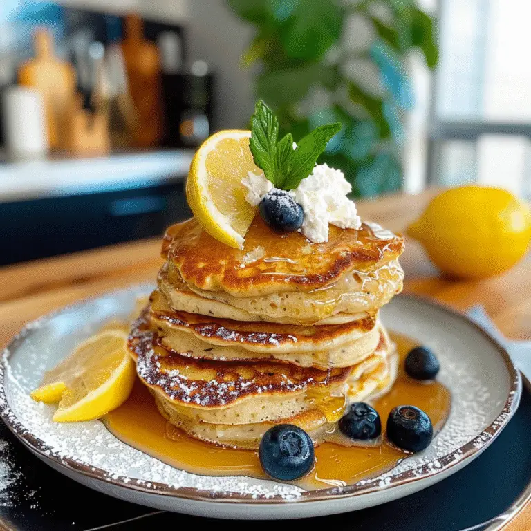 Lemon Ricotta Pancakes Close-Up