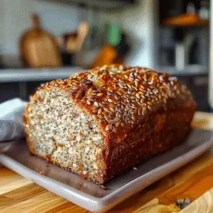 Flourless Flaxseed Bread Freshly Baked