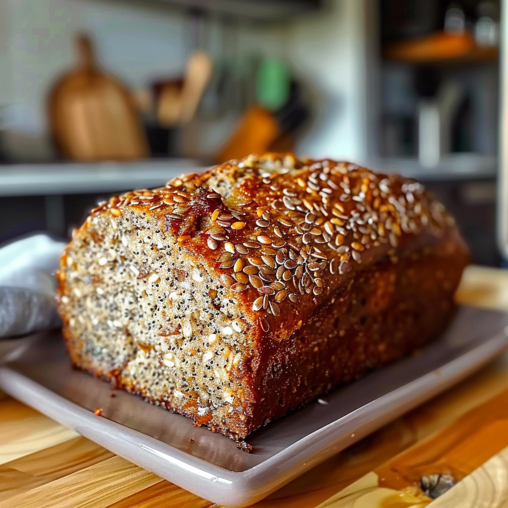 Flourless Flaxseed Bread Freshly Baked