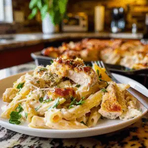 Creamy Garlic Parmesan Chicken Pasta Dish
